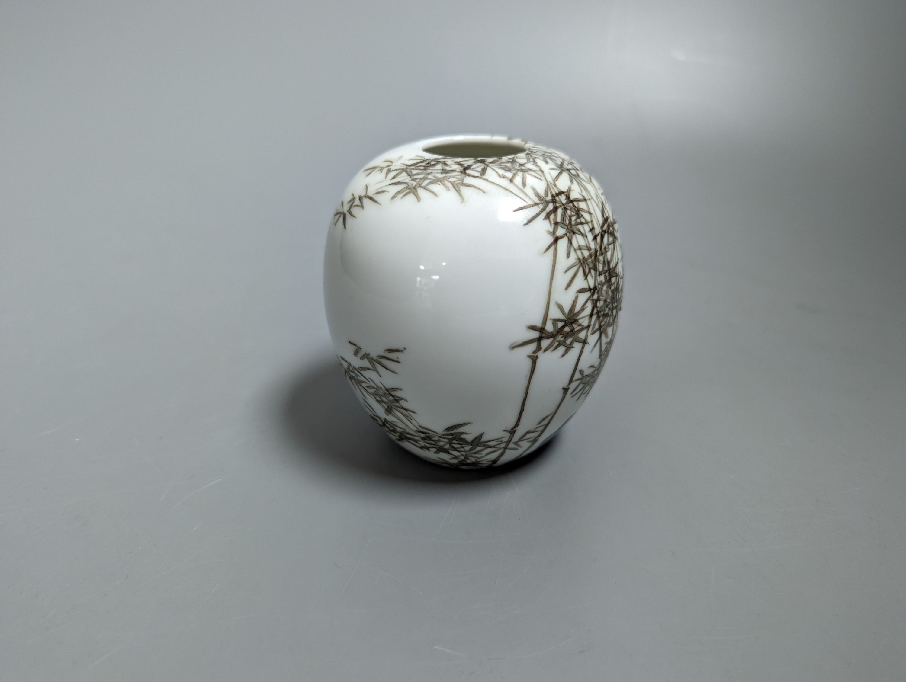 A Chinese semi eggshell porcelain brush washer, height 8cm